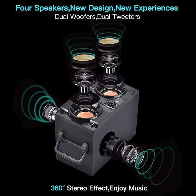 Преносим високоговорител SUPNIU с 60W мощен бас LED RGB и Bluetooth 5