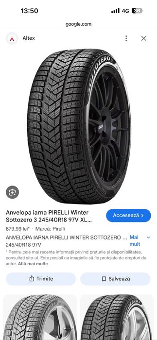 Anvelope Iarna Pirelli Sottozero 245 40 18 Vand si la bucata