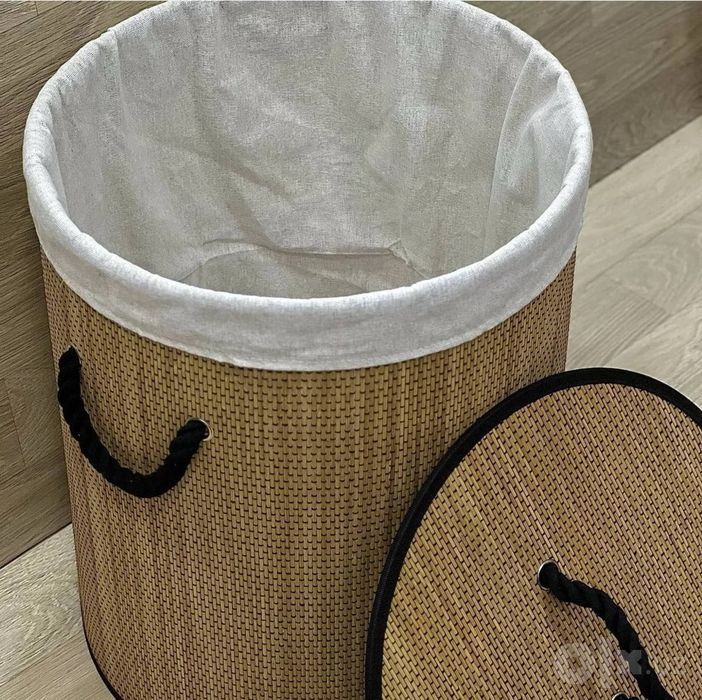 Бамбуковая корзина для белья