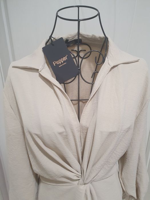 Риза рокля нюд цвят, размер L, с  етикет