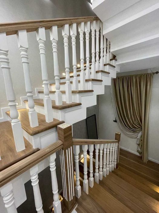 Ёғоч зина мдф шпон ёнғоқ сасна установка покраска реставрация