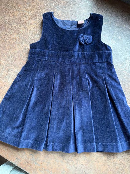 Rochie elegantă fetiță – catifea bleumarin, Nr 74