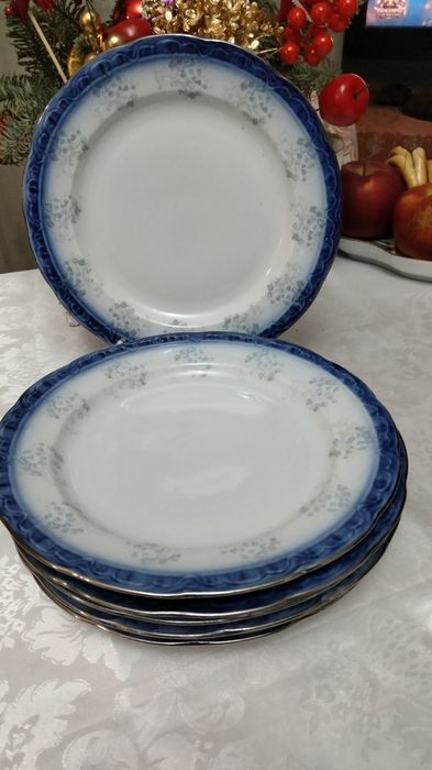 Farfurii aperitive 6 bucăți din porțelan argintat