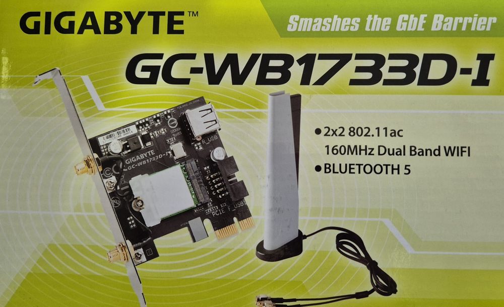 Placa wifi dual band si bluetoth Gigabyte cu antena externa