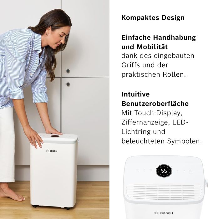 Влагоуловител/ Обезвлажнител Bosch Dry 2000, 12 литра на ден, до 24 кв.м