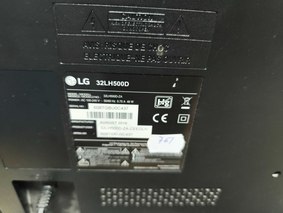 TV led LG 32LH500D diag. 82 cm HD