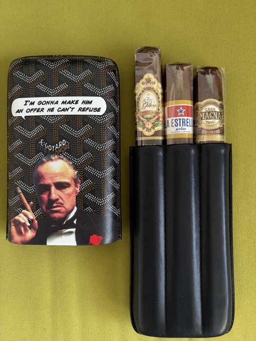 Луксозен Кожен Калъф Goyard за Пури