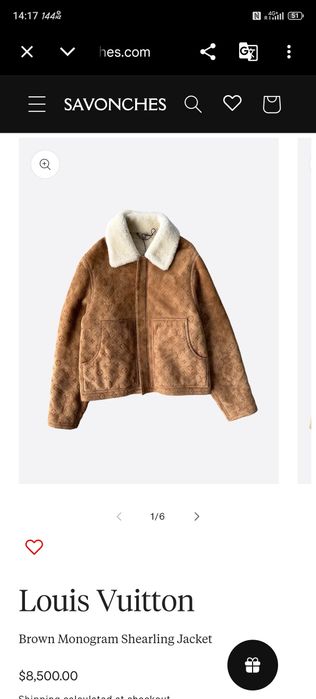 Luis Vuitton shearling Embossed monogram leather jacket HJL62EYGL Men'