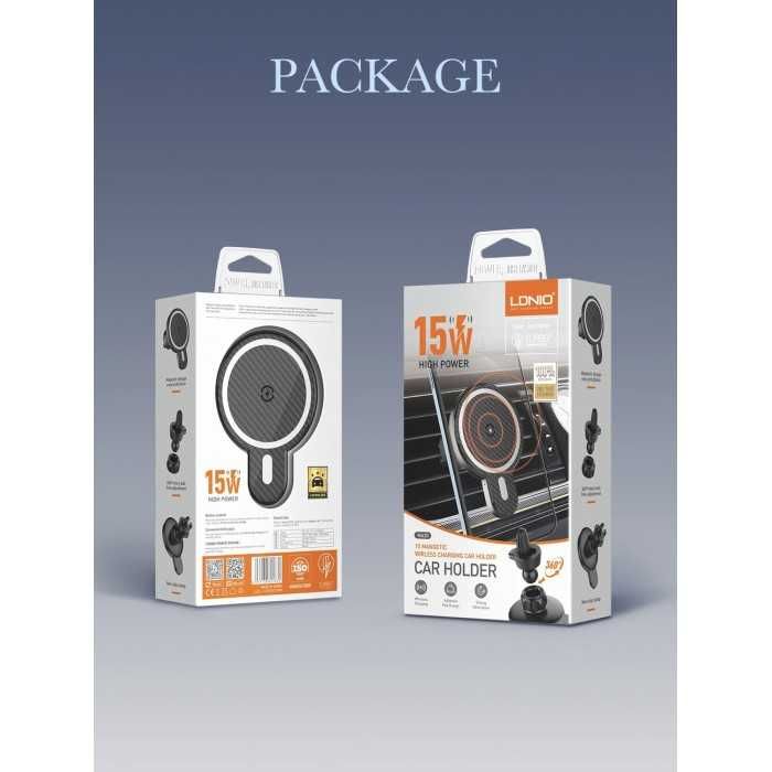 Suport auto LDNIO MA20 cu incarcare wireless Magsafe 15W iPhone
