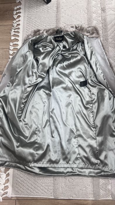 Шуба - мутон серая