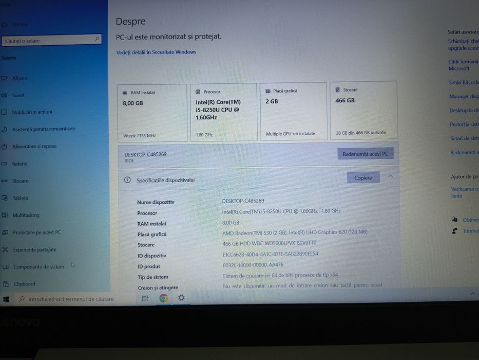 Laptop Lenovo I5, 8 GB RAM