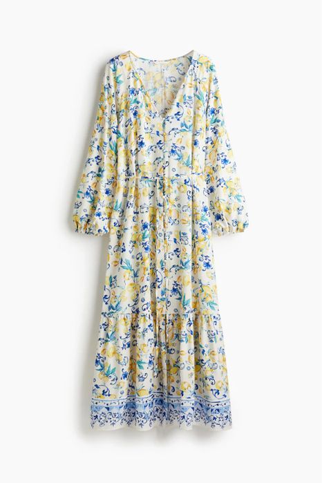 H&M рокля в свеж десен с лимони