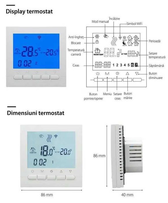 Termostat NOU, Centrala Smart Wireless si cu control de pe Telefon