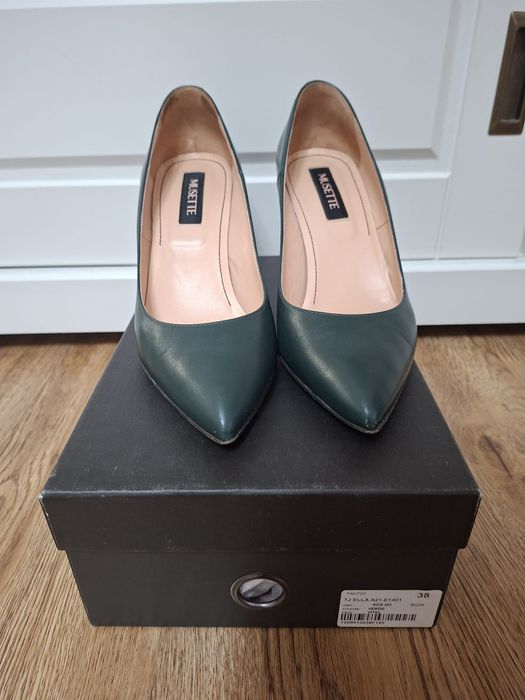 Pantofi stiletto Musette, mărimea 38, model Ella, piele