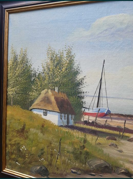 Красива Стара Картина Живопис  Маслени Бои на Платно
