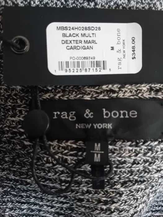 Rag & Bone, Cardigan din bumbac Dexter Marl, Gri, M