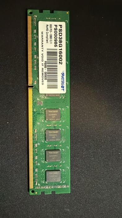 vand placuta ram patriot PSD38G16002, capacitate 8 Gb, DDR3, f