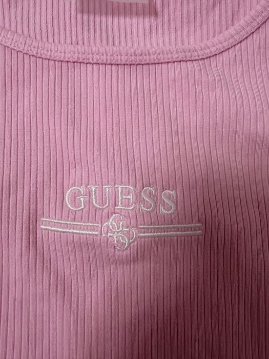 Guess  къса розова тениска XS