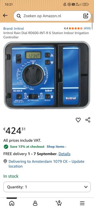 Чисто нов програматор за поливни системи Irritrol Rain Dial-R (Модел: RD-600-R)
