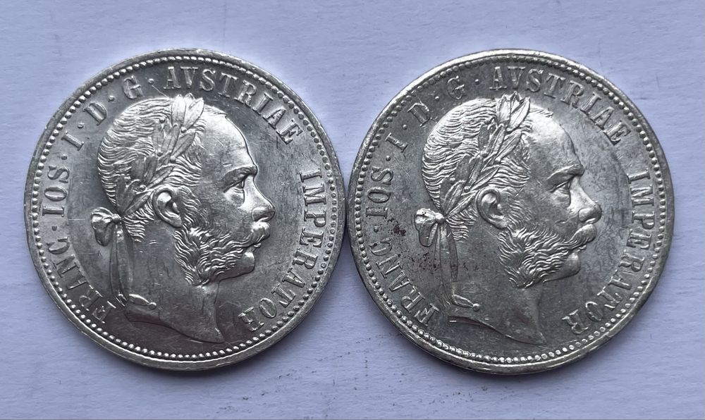Lot 2 Monede Argint Austro-Ungaria. 1 Florin