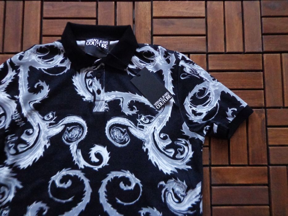 Мъжка тениска Versace Jeans Couture Barocco print cotton Polo T-shirt