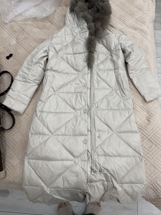 Зимний длинный пуховик
