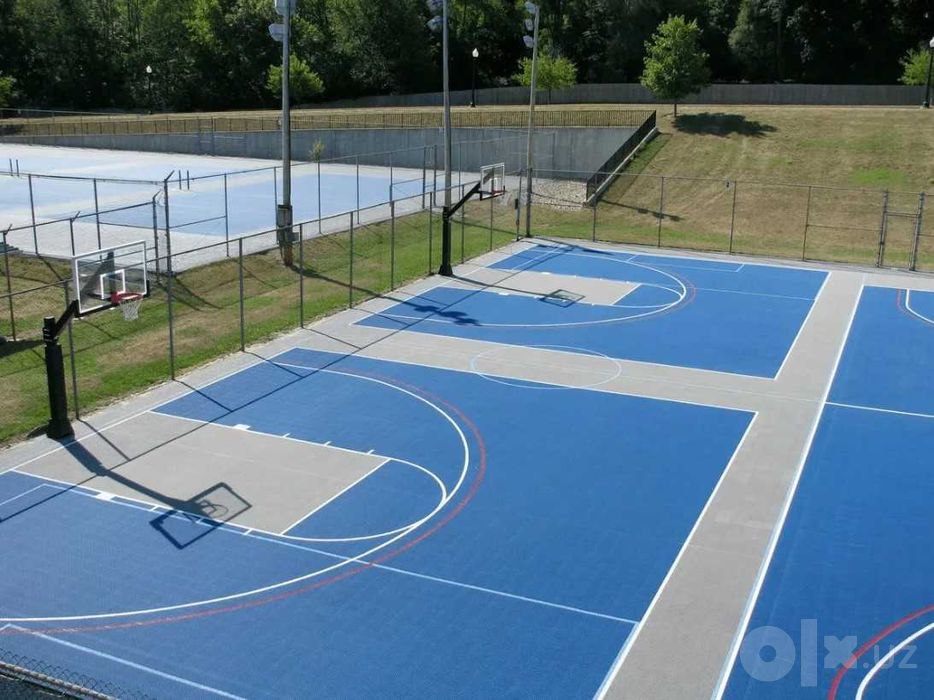 Basketbol/voleybol/tennis maydonlarini qurish. Sifatli rezina qoplama