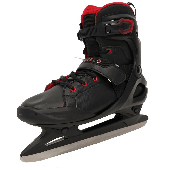 Patine gheață Fit 500 Negru-Roșu Bărbați - produs resigilat Decathlon