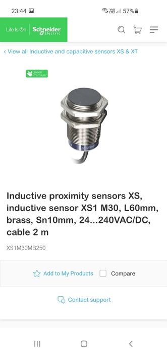 Senzor inductiv proximitate Telemecanique xs1 m30mb250 agro