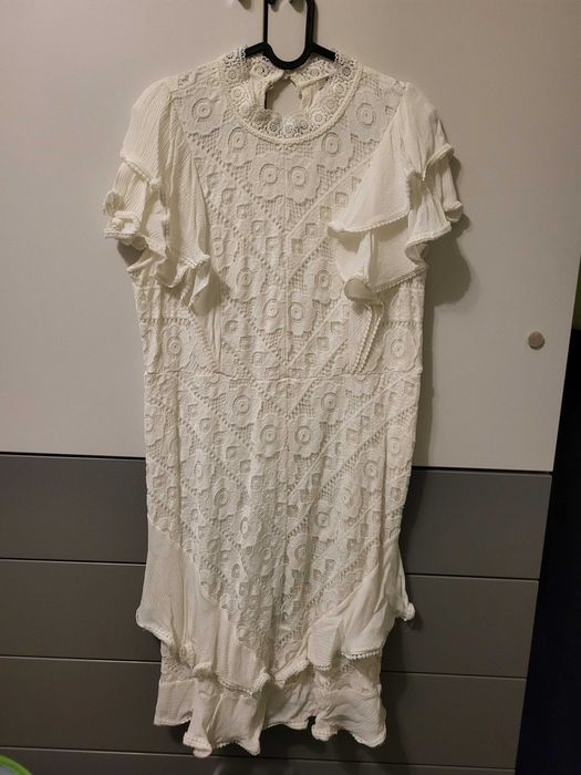 Бяла рокля дантела ORSAY