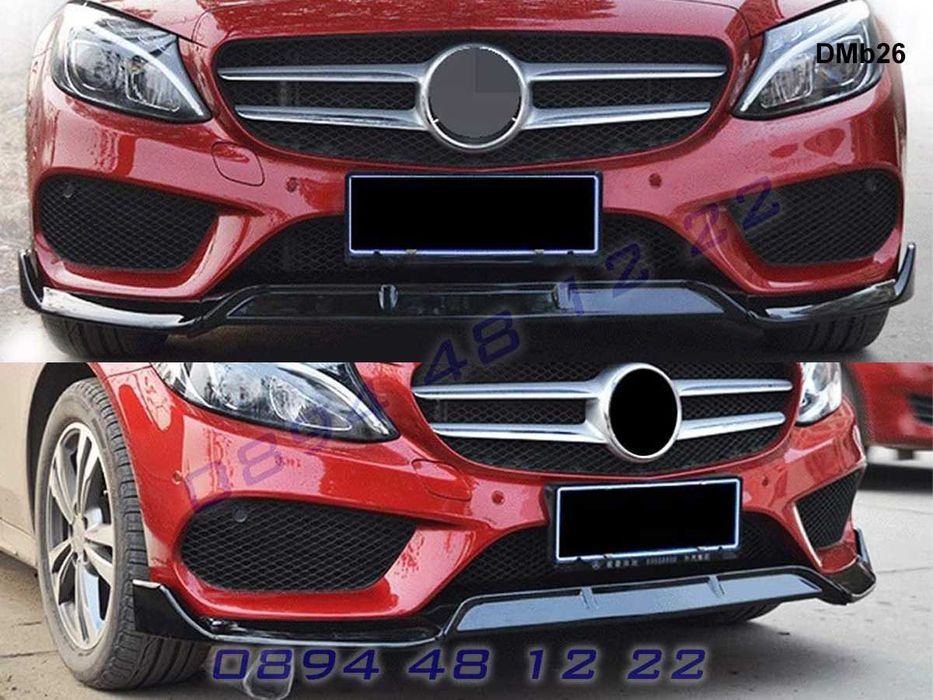 Преден Лип Спойлер Предна AMG Броня Mercedes C W205 Мерцедес Ц В205