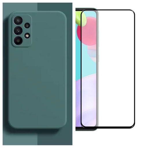 Husa Soft Interior Catifea si Folie Sticla Samsung A13/A53/A54/A55/A56/A57