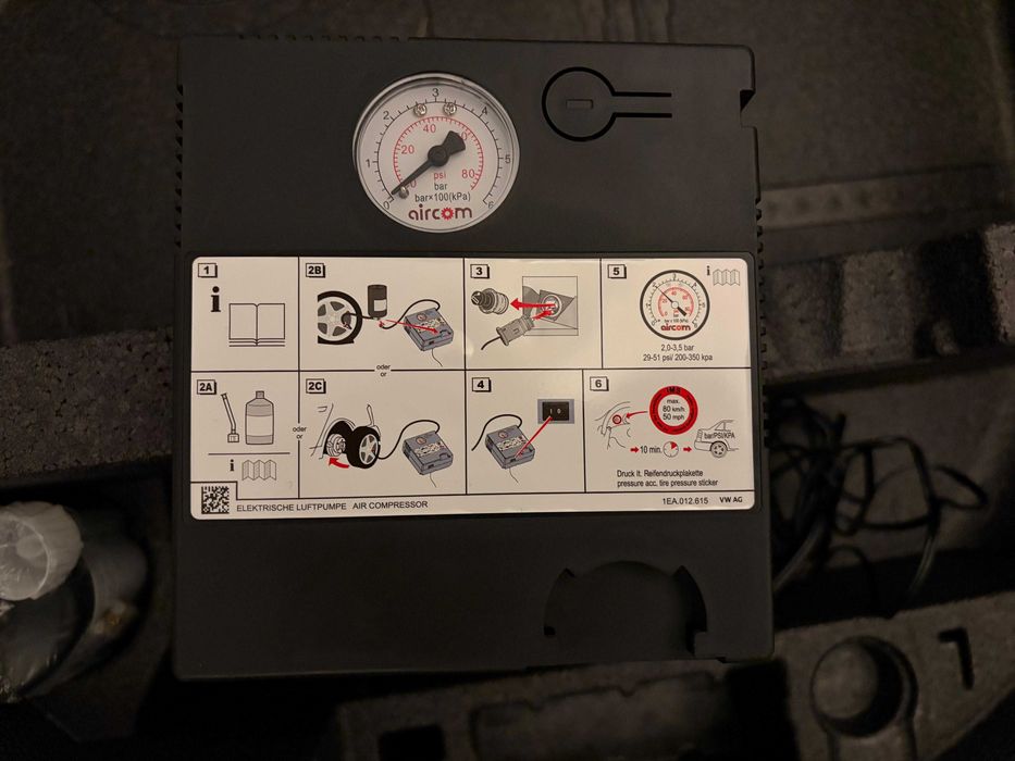 Kit Pană Cofraj Polistiren Original Skoda/VW (Compresor Aircom + Spumă + Polistiren Octavia 4) - Tire Mobility Set