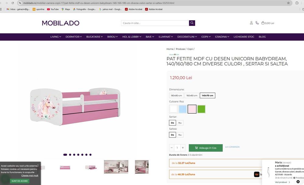 De vanzare pat fetite - 2 bucati