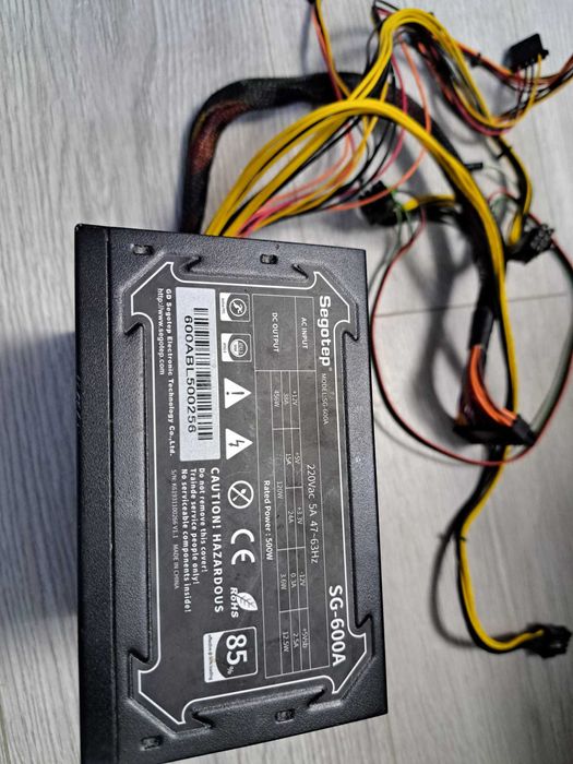 Sursa Gaming Segotep SG-600A, 80+ , 500W, PFC Active, 2x6+2Pini ptr Placi video