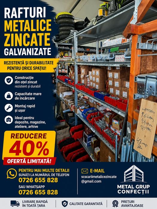 Rafturi metalice zincate la cela mai mica preț