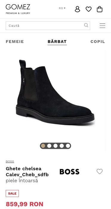 Ghete Chelsea piele întoarsă