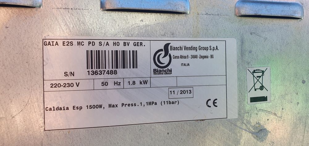 Vand expresor cafea BIANCHI GAIA E2S profesional BIANCHI