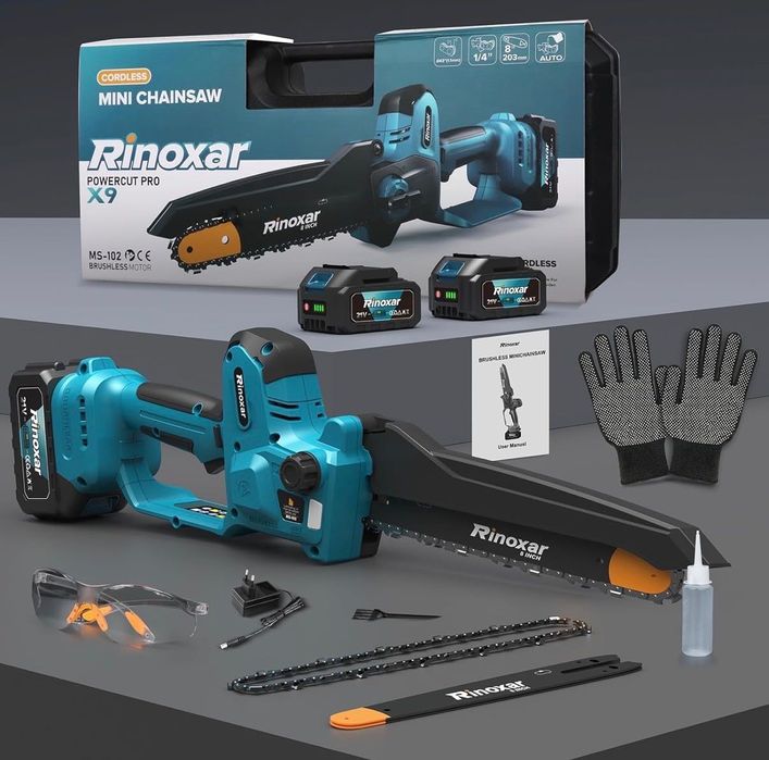 Акумулаторен градински трион 8” безчетков мотор