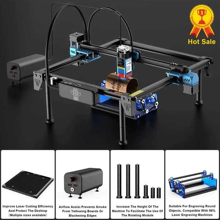 CNC Laser Taiere Gravare Gravator 40W + Air Assist in Nou Cutie OFERTA