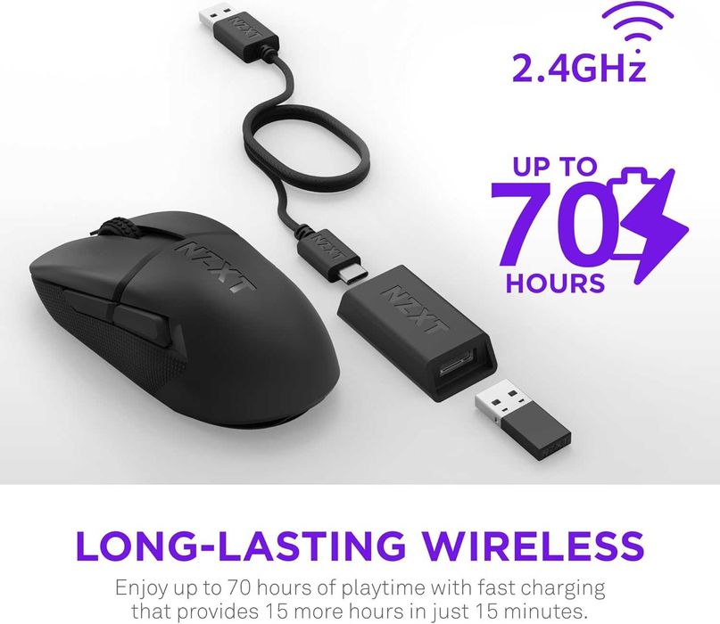 Gaming Mouse - NZXT Lift Elite Wireless Black/White Беспроводная мышка