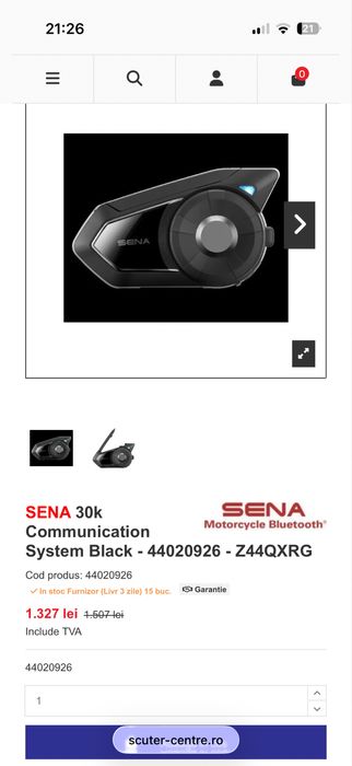 Sistem comunicatie moto Sena 30K • NOU / SIGILAT •