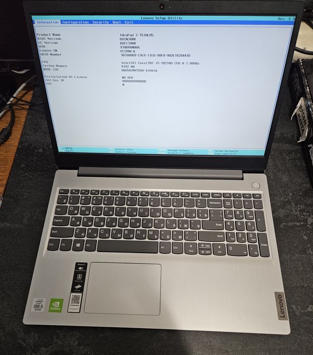 Ноутбук Lenovo ideaPad 3 Core I5 10Gen