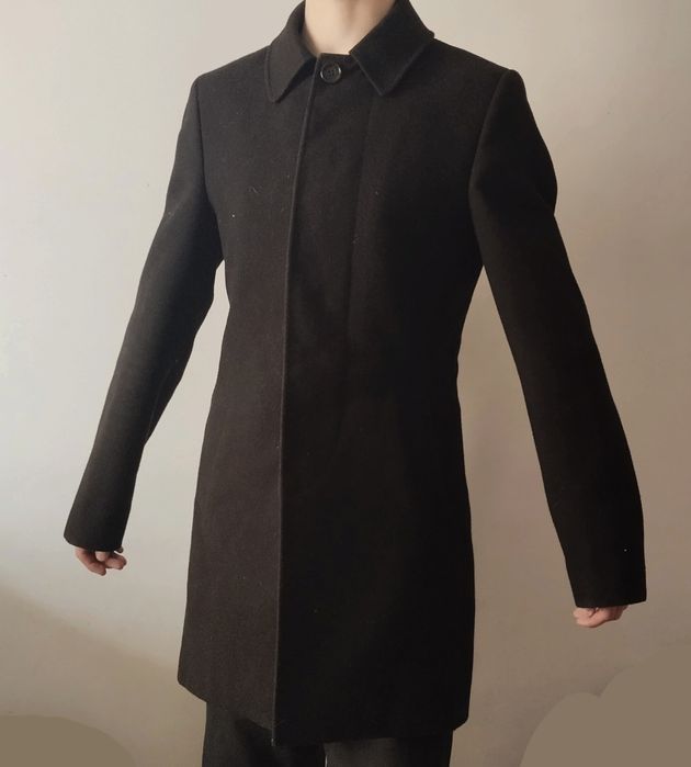 Пальто на подростка, мужское, чёрное