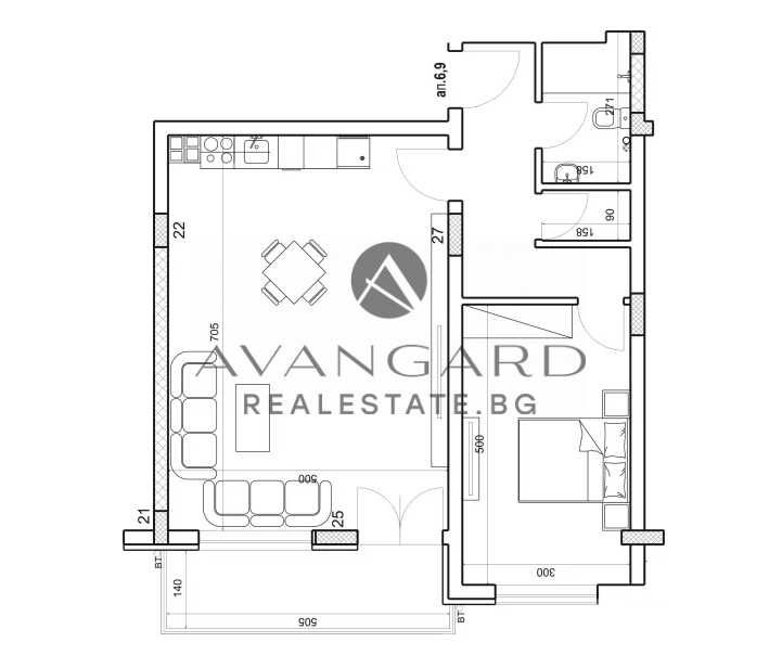 оф.23724 Двустаен/ Младежки хълм
