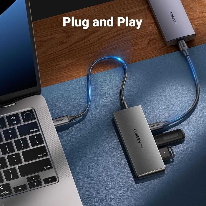 UGREEN хъб 10Gbps USB C към 4 порта USB C 3.2 Gen 2, MacBook, iPad Pro