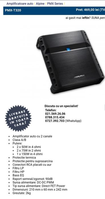 Statie amplificator auto Alpine