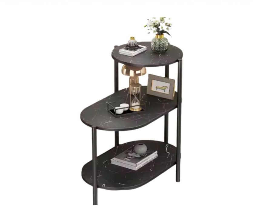 Промо Тристепенен метален рафт за съхранение с мраморен ефект