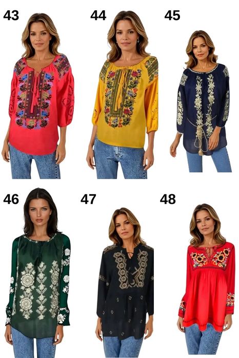 Bluze Traditionale de damă din Bumbac 100% - Colectie Noua 2026