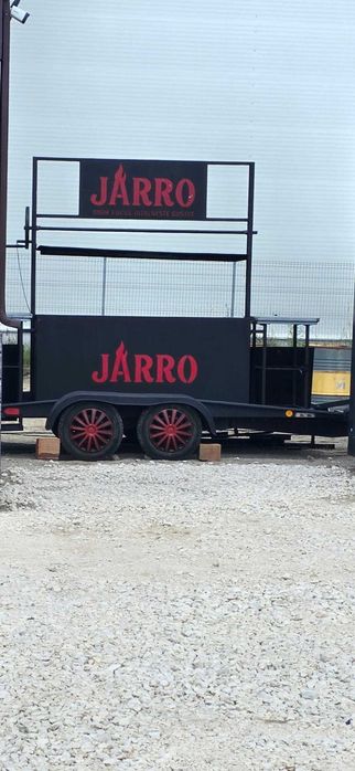 Grătar profesional mobil XXL 2 metri + Remorcă BARTHAU Tandem 2.000 kg – BBQ / Catering / Evenimente